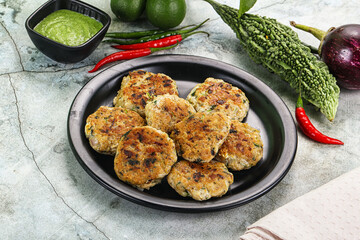 Indian style - chicken kebab with herbs