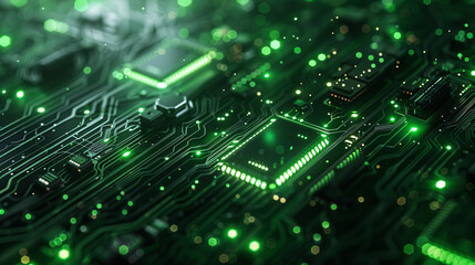 Obraz premium An abstract circuit board background depicting futuristic technology processing.