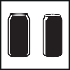 Fototapeta premium Soda cane silhouette. beer cane silhouette set
