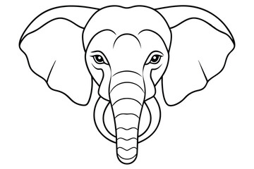 Elephant head line art illustration