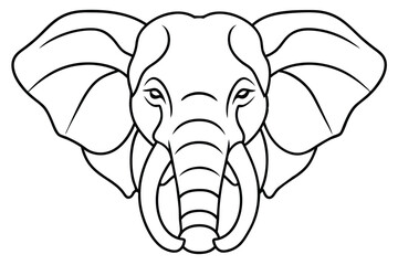 Elephant head line art illustration