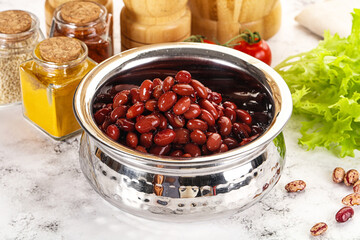 Canned red beans in the bowl