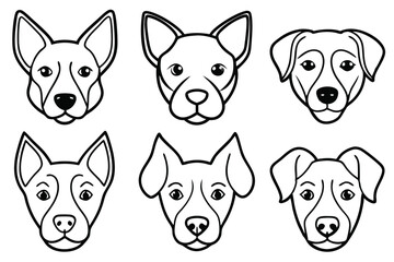 Dog head line art illustration Design