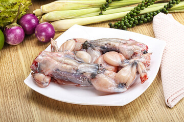Delicous fresh raw uncooked frog