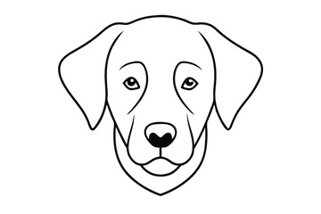 Dog head line art illustration Design