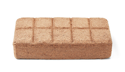 Pressed coconut peat briquette