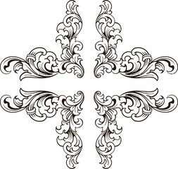 Baroque engraved. Victorian floral ornamental borders, vintage decorative frame elements. Vector illustration royal set for wedding invitation and greeting cards, ornaments romantic invitations