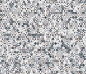 Hexagon background design. Geometric shapes of varied style and color. Regular hexagon shapes. Tileable pattern. Seamless background. Stylish vector illustration.