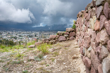 Ruins of Rumicucho, Pomasqui, Ecuador. These ruins are supposed to be remnants of the Inca...