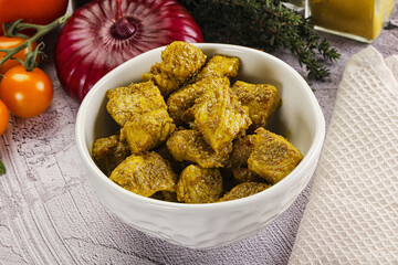 Indian cuisine curry chicken fillet