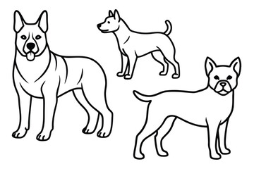 Dog line art illustration Design Concepts