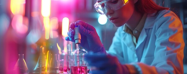 Scientist Conducting Research in Laboratory with Pipette and Test Tubes