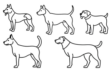 Dog line art illustration Design Concepts