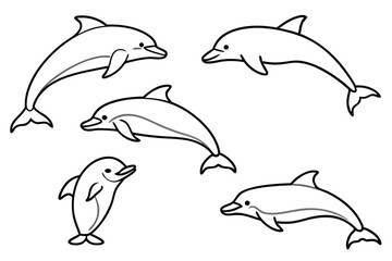 Dolphin line art illustration Design Concepts