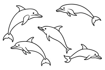 Obraz premium Dolphin line art illustration Design Concepts