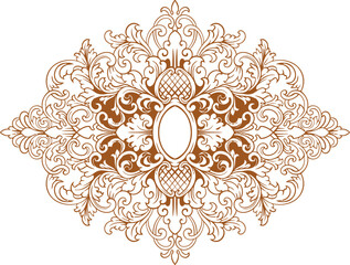 Baroque engraved. Victorian floral ornamental borders, vintage decorative frame elements. Vector illustration royal set for wedding invitation and greeting cards, ornaments romantic invitations