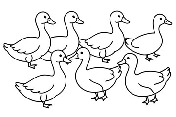 Duck line art illustration Design Concepts