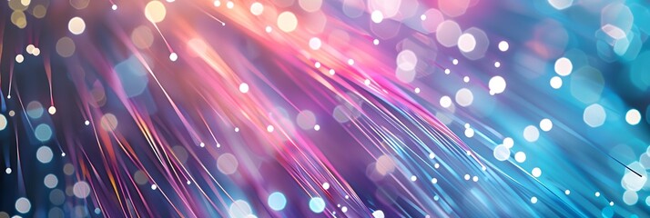 Fototapeta premium A colorful, abstract background with many small, bright dots. The dots are scattered throughout the background, creating a sense of movement and energy. Scene is lively and dynamic