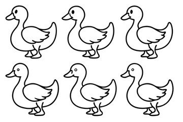 Duck line art illustration Design Concepts