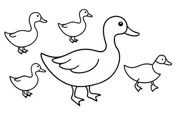 Duck line art illustration Design Concepts