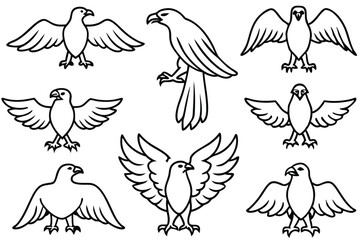 Eagle line art illustration Design Concepts