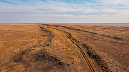 Impact of Desertification. Global warming and climate change. AI generated background