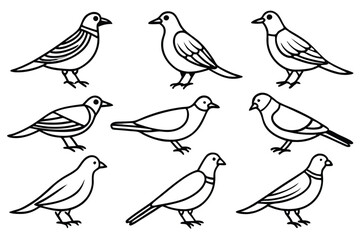 Elegant bird line art illustration