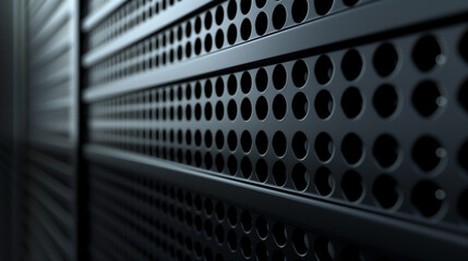 metal rows and holes on black server rack abstract pattern texture  background