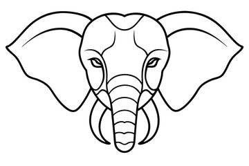Fototapeta premium Elephant head line art illustration