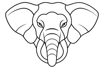 Elephant head line art illustration