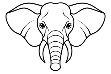 Elephant head line art illustration
