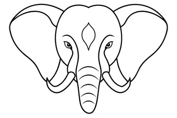 Elephant head line art illustration