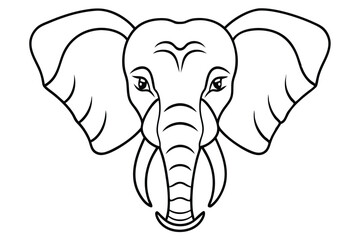 Elephant head line art illustration