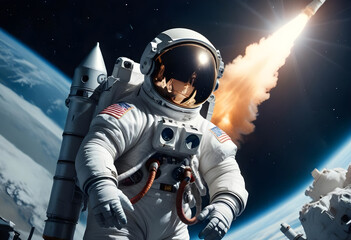 Naklejka premium astronaut in space