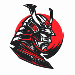 Samurai vector mascot logo design with modern illustration concept style for badge, emblem and tshirt printing. Samurai sticker. Samurai illustration for sport and esport team logotype