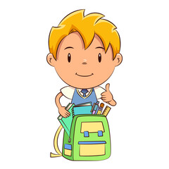 Kid backpack, school supplies, student, back to school