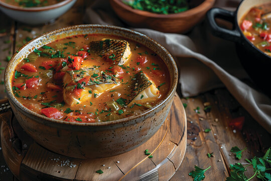 Hungarian fisherman's soup or halaszle