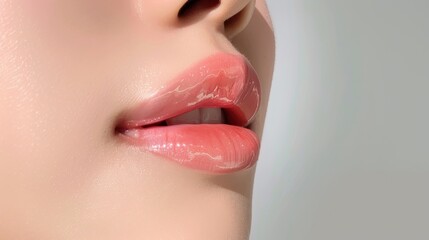 Obraz premium naturel candy lips, permanent make up lips pink