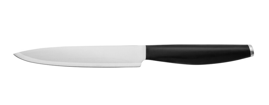 Sharp...do not touch! Kitchen knife isolated on white background ,included clipping path