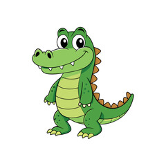 Fototapeta premium Vector cartoon Alligator Crocodile Clipart illustration On a White Background