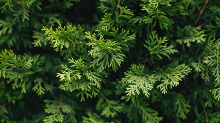 Evergreen arborvitae as a natural abstract background