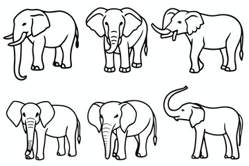 Elephant line art illustration Design Concepts