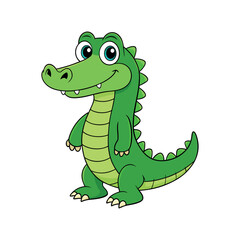 Vector cartoon Alligator Crocodile Clipart illustration On a White Background