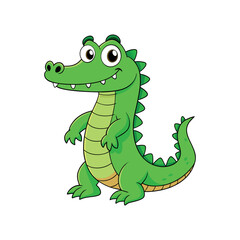 Vector cartoon Alligator Crocodile Clipart illustration On a White Background