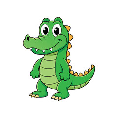 Vector cartoon Alligator Crocodile Clipart illustration On a White Background