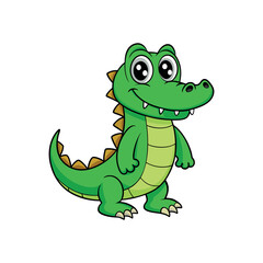 Vector cartoon Alligator Crocodile Clipart illustration On a White Background