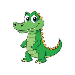 Vector cartoon Alligator Crocodile Clipart illustration On a White Background