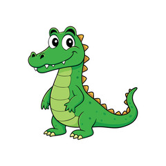 Vector cartoon Alligator Crocodile Clipart illustration On a White Background