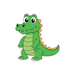 Fototapeta premium Vector cartoon Alligator Crocodile Clipart illustration On a White Background
