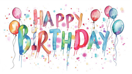 Bright 3D Happy Birthday card for celebration party
